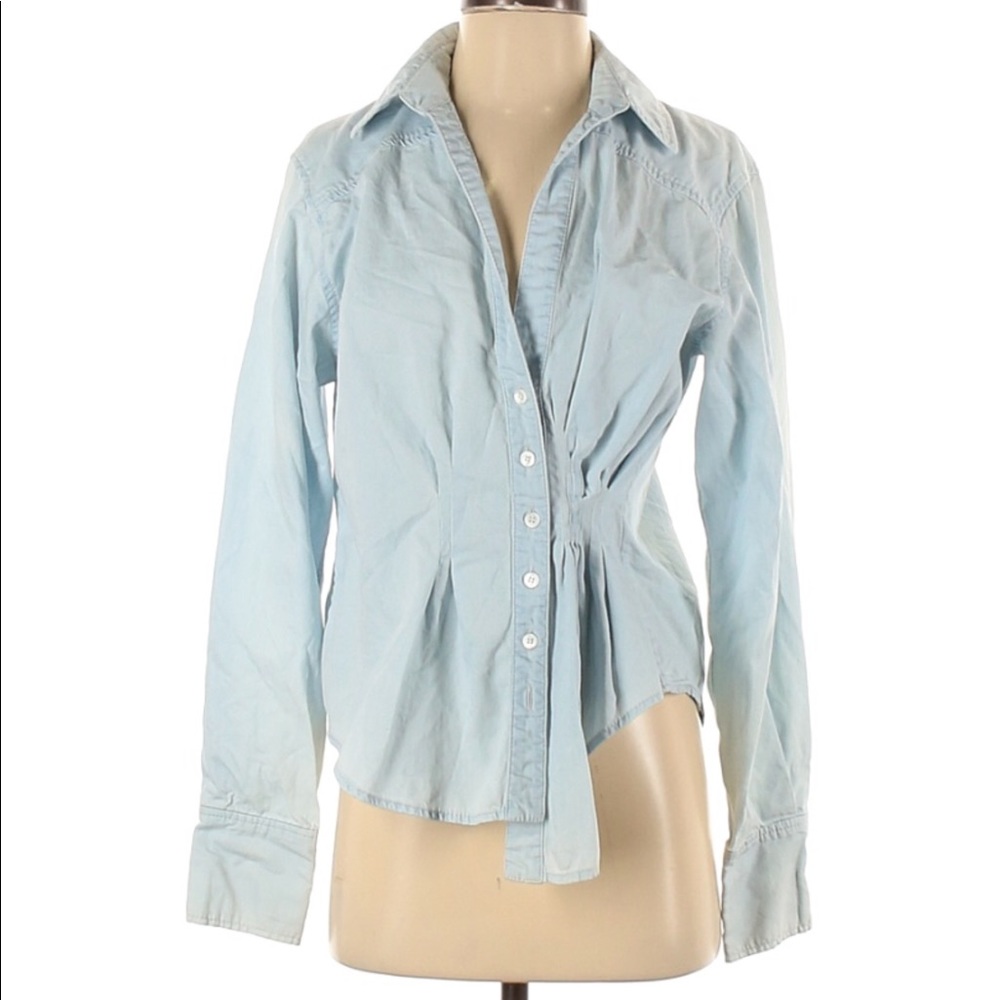 Corey Shirt - Asymmetric Blue Button Up